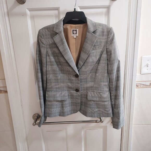 Anne Klein Grey Check Blazer - Picture 2 of 8